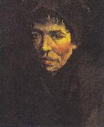 Head of a Peasant Woman with a dark hood Vincent Van Gogh